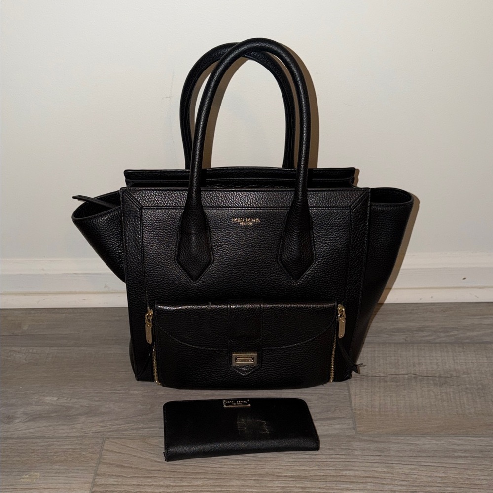 HENRI BENDEL Black Leather Tote Bag & Wallet
